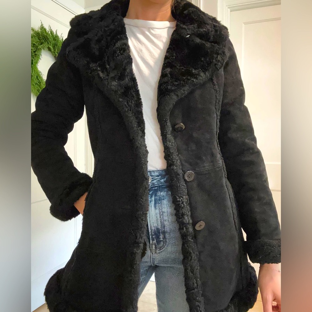 Rare, vintage Steve Madden suede and faux fur coat from 1980’s